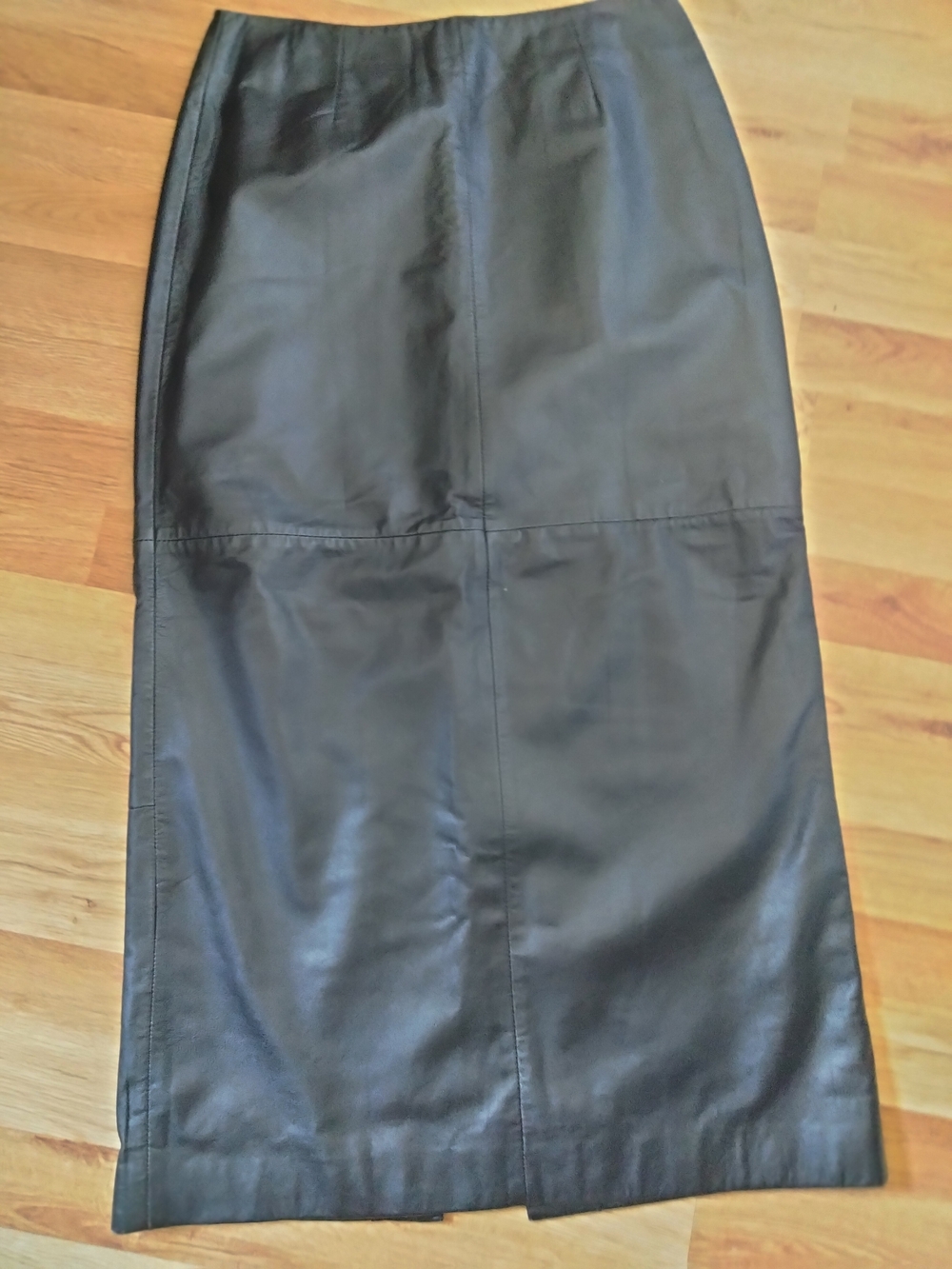 Natural Leather Classic Black  Pencil Skirt